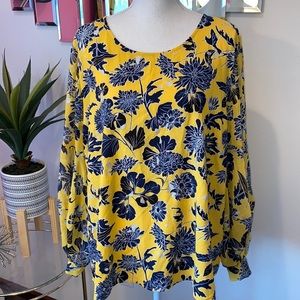Lane Bryant yellow floral top